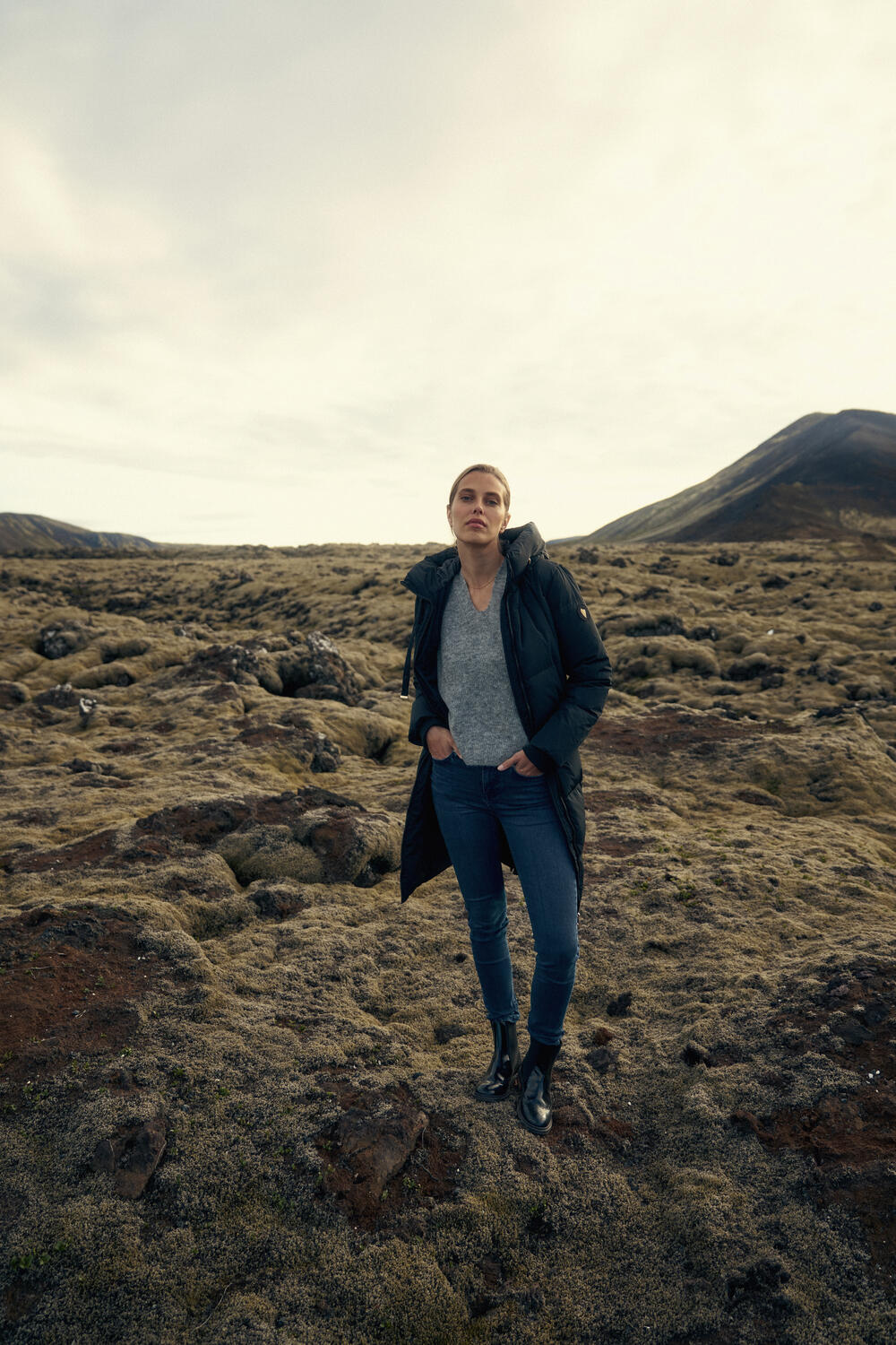 Nova Square dunfrakke - sort